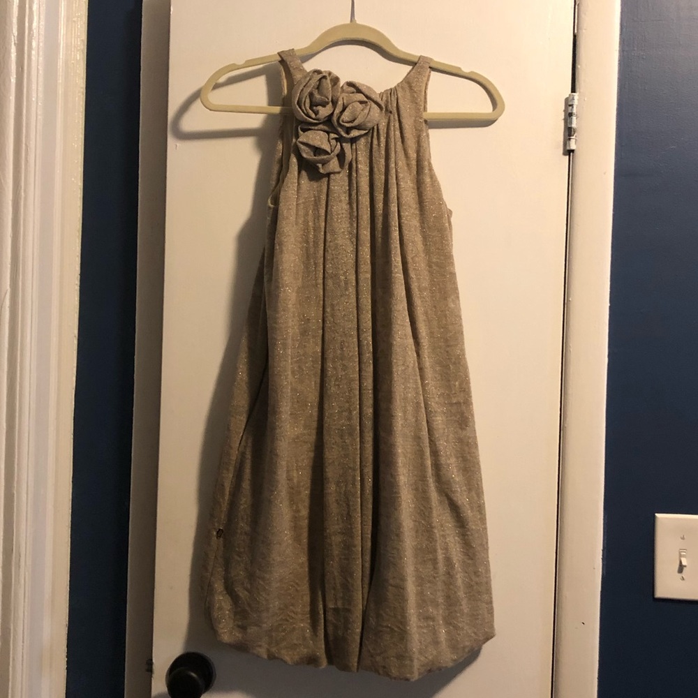 Elijah XS gold cotton cocktail bubble dress